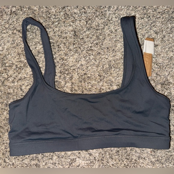 SKIMS Recycled Swim Tank Women Medium Gunmetal Bikini Top - Picture 3 of 3